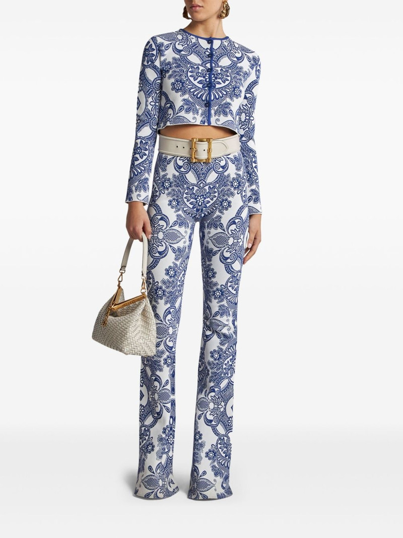 Etro lace-motif knit trousers outlook