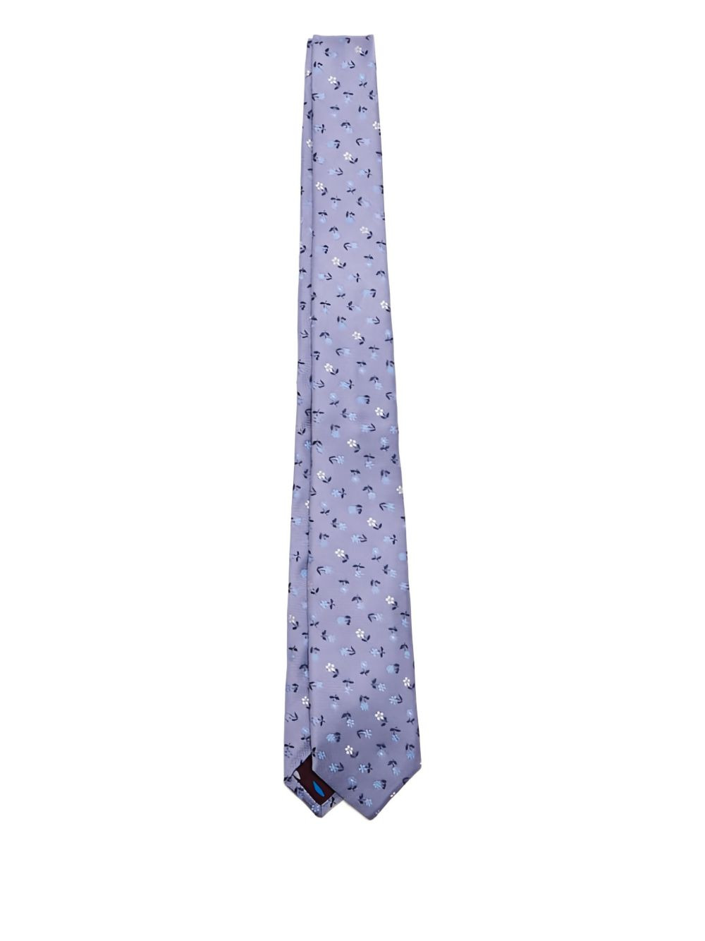 floral-print silk tie - 1