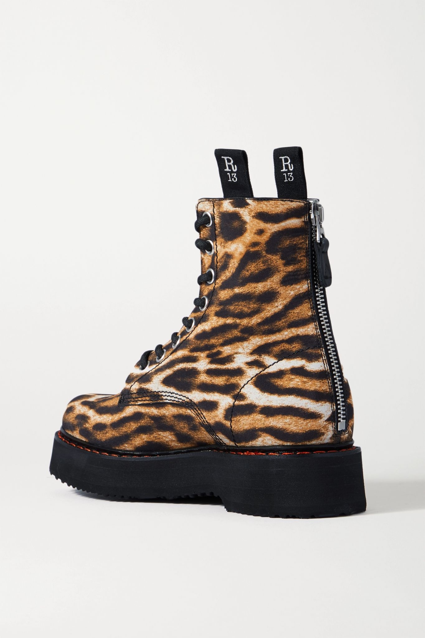 Leopard-print canvas ankle boots - 3