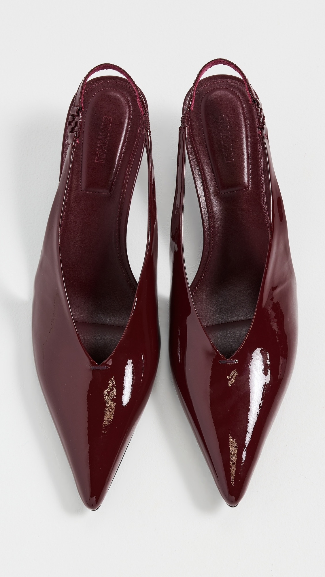 Sylvie Patent Leather Slingback Kitten Heels - 5