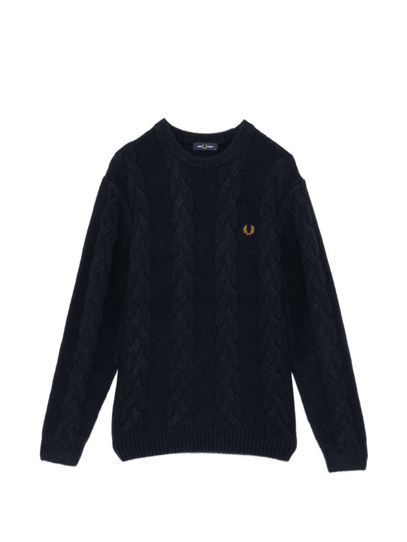 cable knit crew neck sweater 1