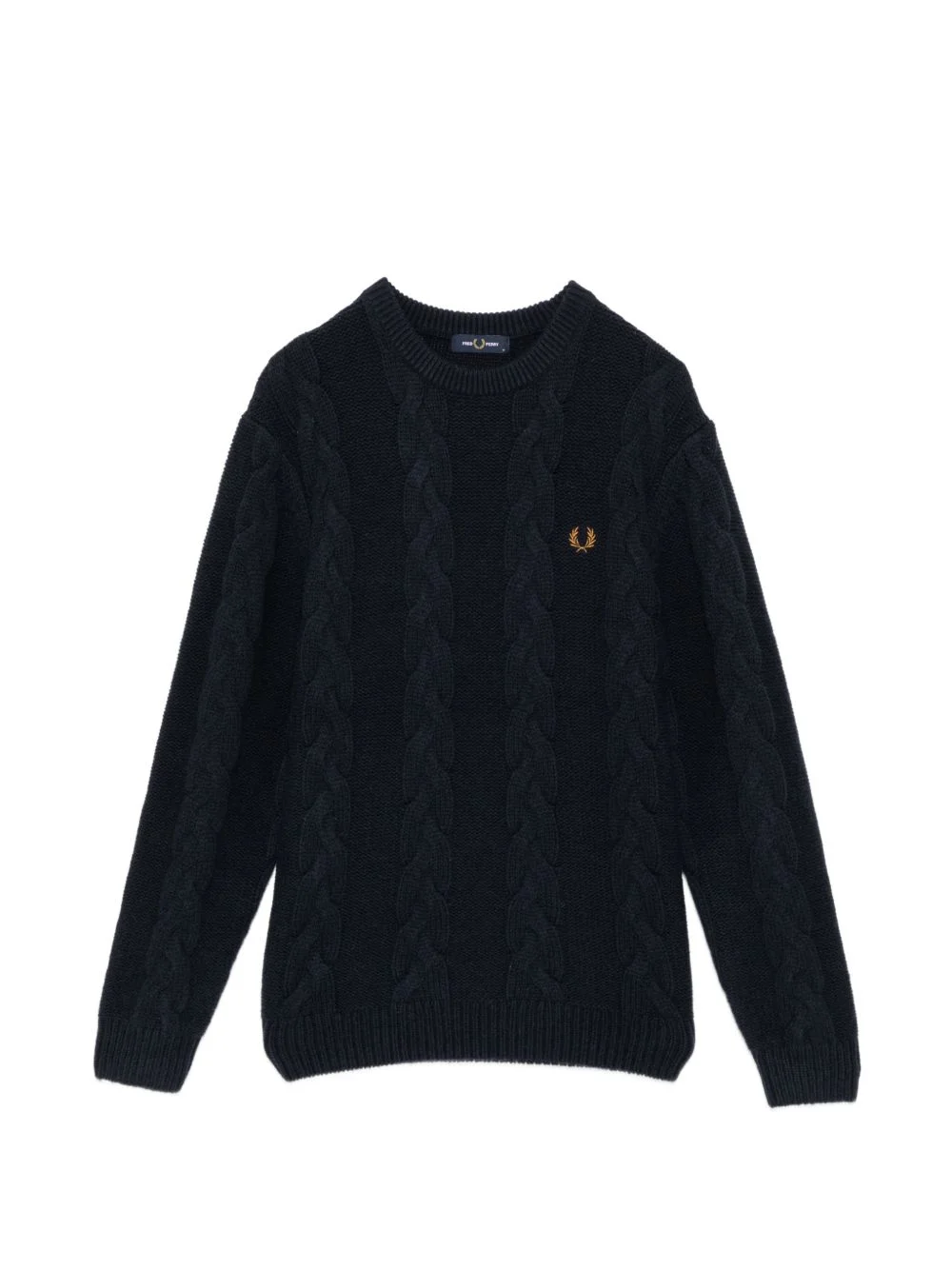 cable knit crew neck sweater - 1