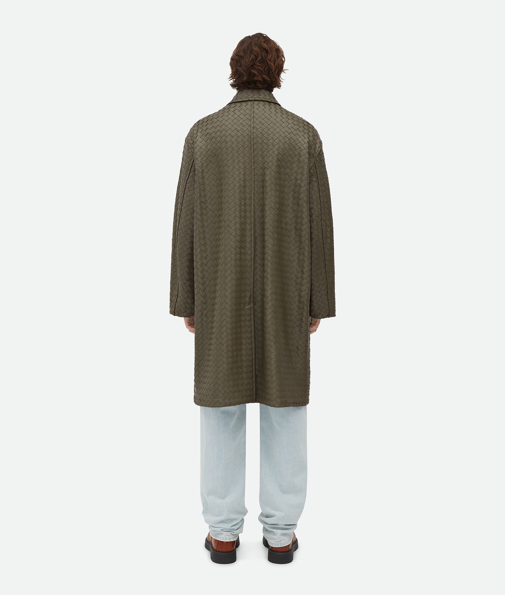 Intrecciato Leather Coat - 3