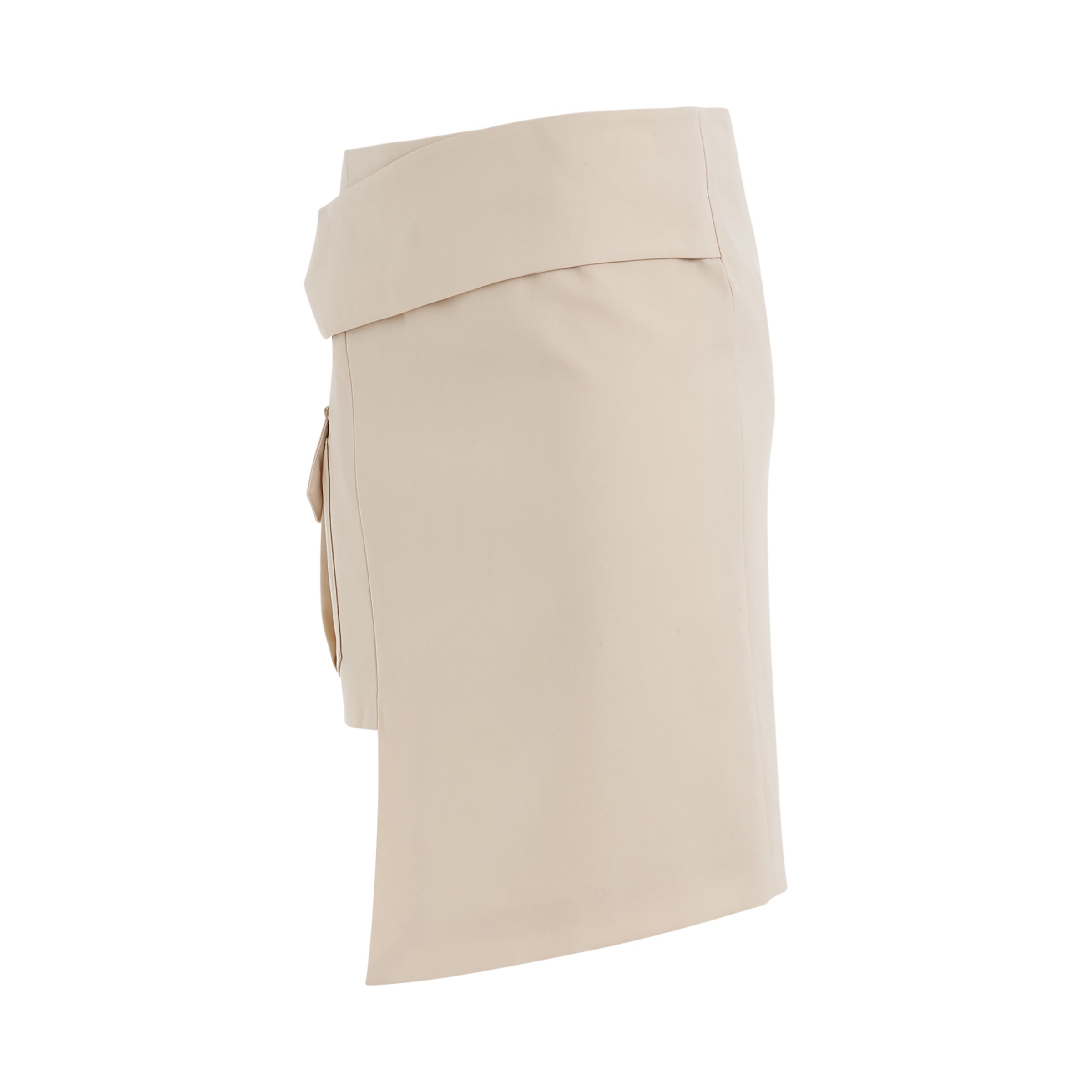 Toybox Dry Wool Pocket Skirt in Sand - 4