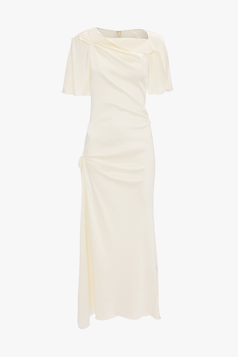 Cap Sleeve Dress In Ivory 1