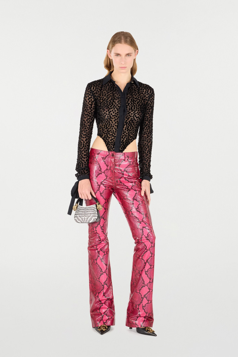 Roberto Cavalli Polka-Dot Shirt-Style Bodysuit outlook