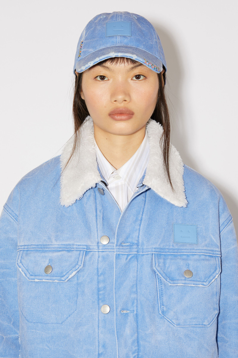 Acne Studios Leather Face patch cap - Powder blue outlook