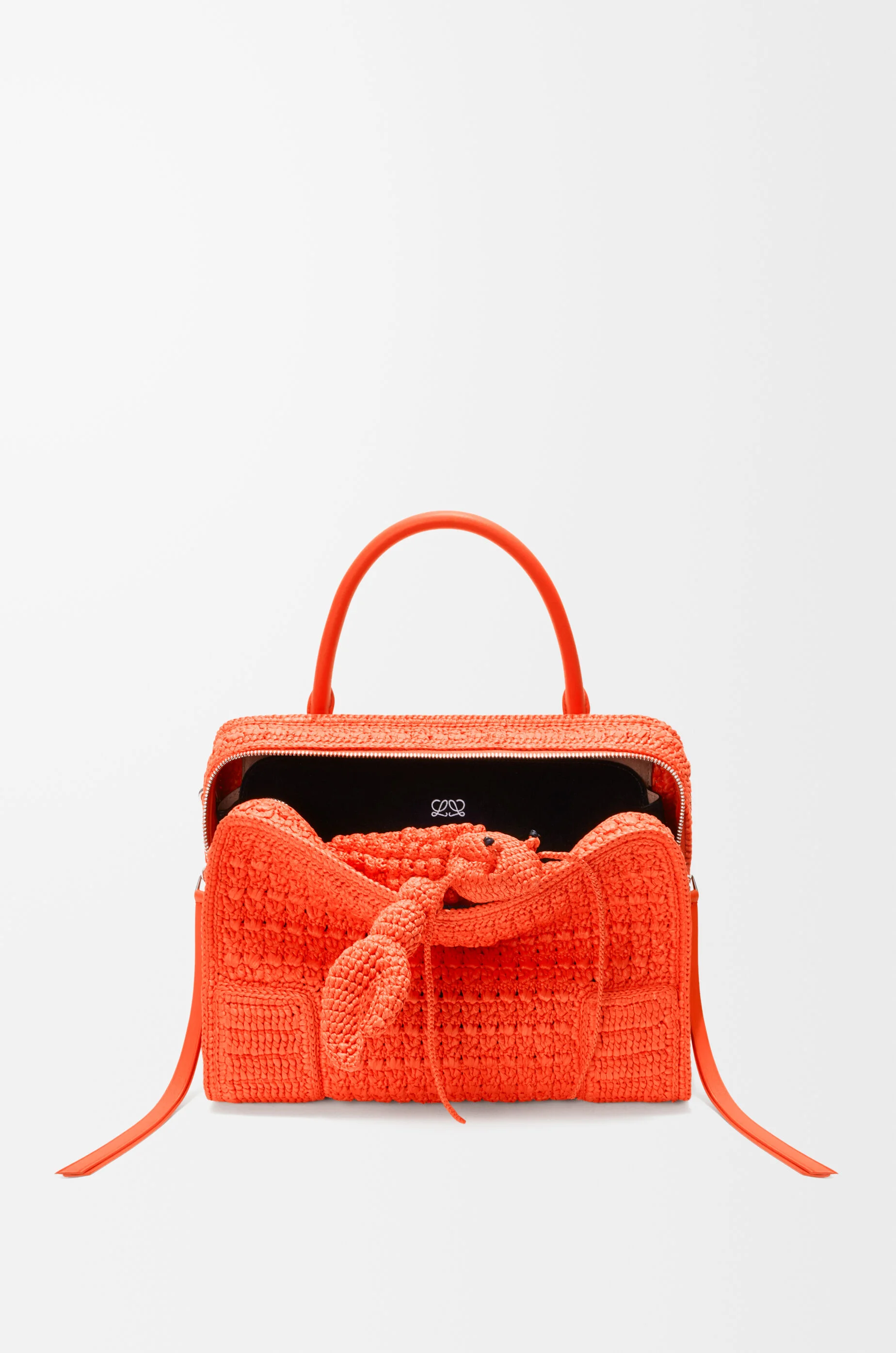 Medium Amazona 180 Lazy Crab bag in raffia crochet - 1