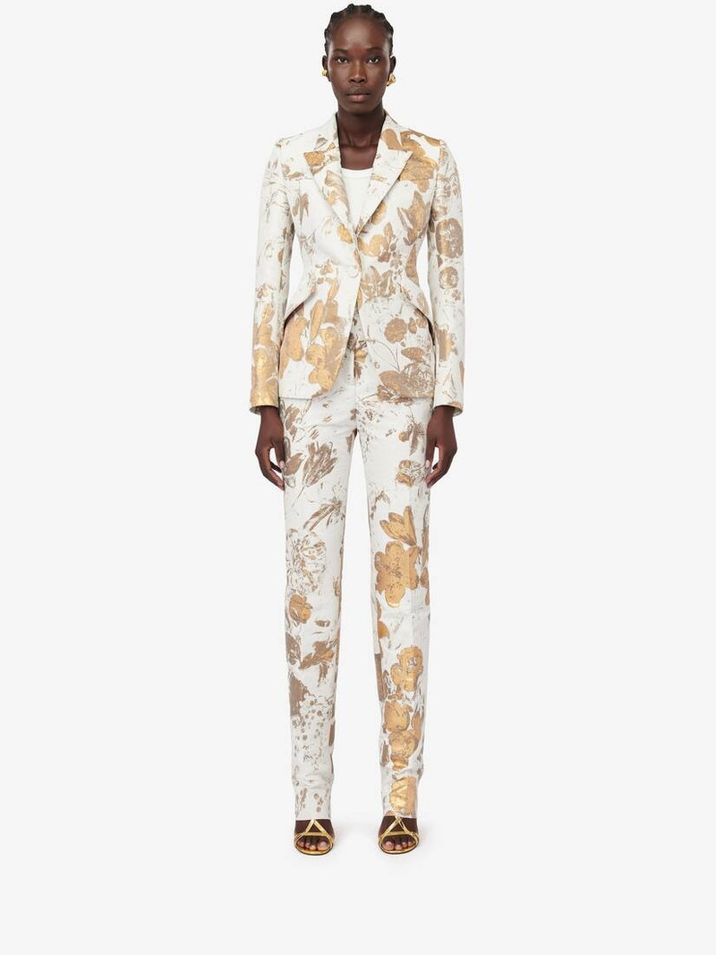 Alexander McQueen Women's Peak Shoulder Jacket in Gold outlook