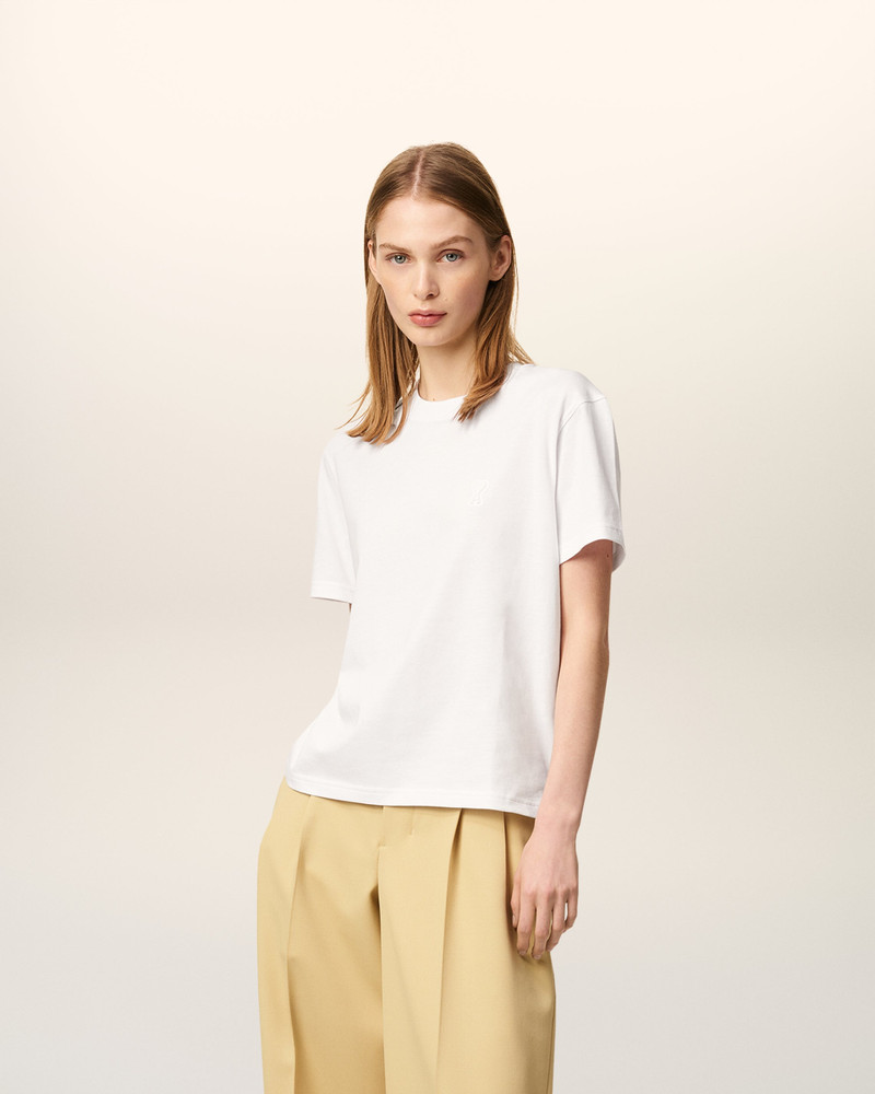 AMI Paris WHITE ORGANIC COTTON AMI DE COEUR T-SHIRT outlook