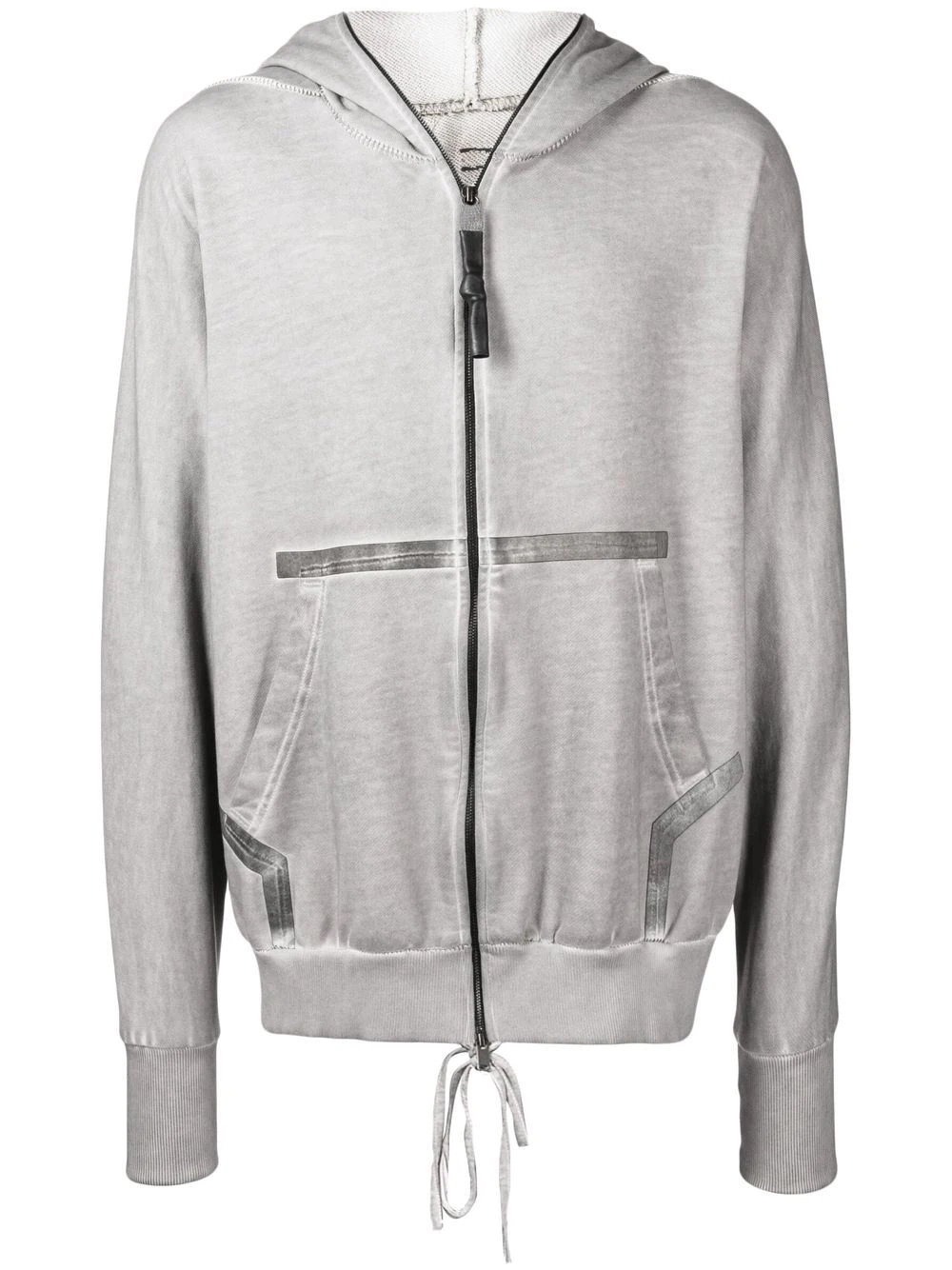 zip-up faded organic-cotton hoodie - 1