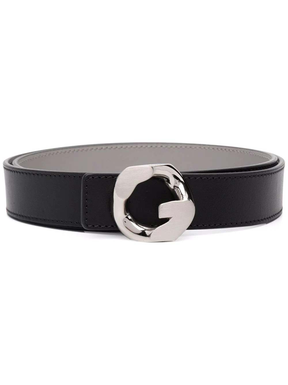 logo-lettering leather belt - 1