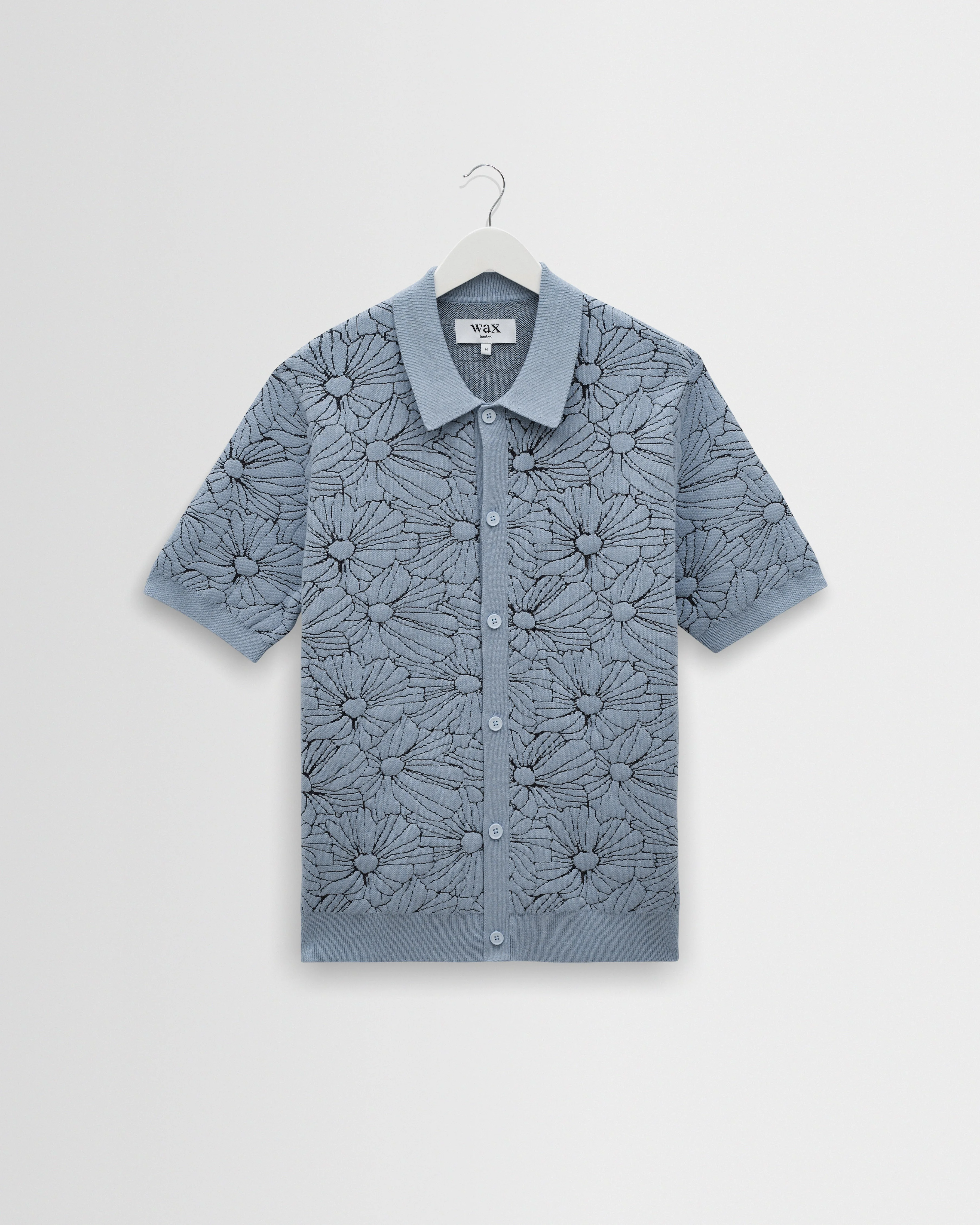 Tellaro - Light Blue Flower Jacquard Shirt - 1