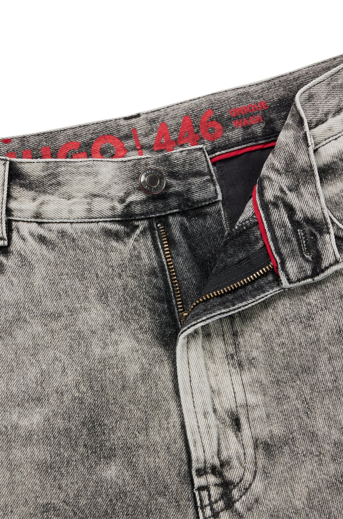 LOOSE-FIT JEANS IN BLEACH-WASH BLACK RIGID DENIM - 6
