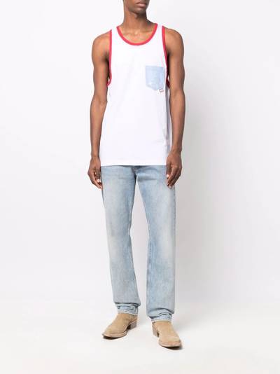 Diesel eyelet chest-pocket tank top outlook