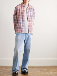 Acne Studios Logo-Appliquéd Checked Cotton-Flannel Shirt | REVERSIBLE