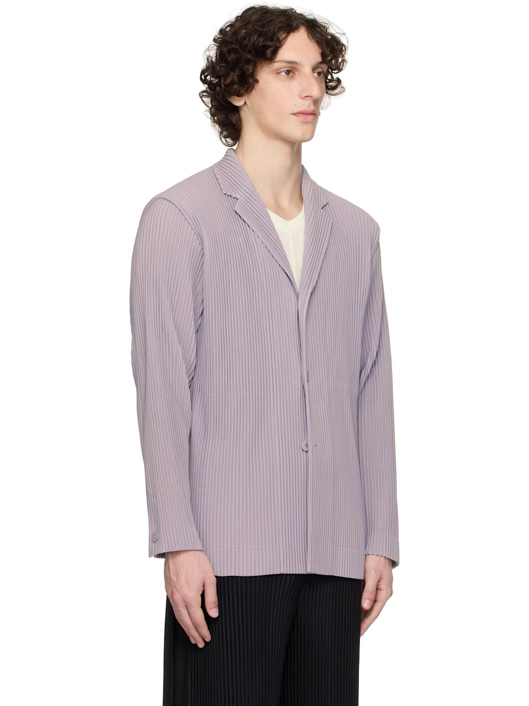 Purple Tailored Pleats 2 Blazer - 2