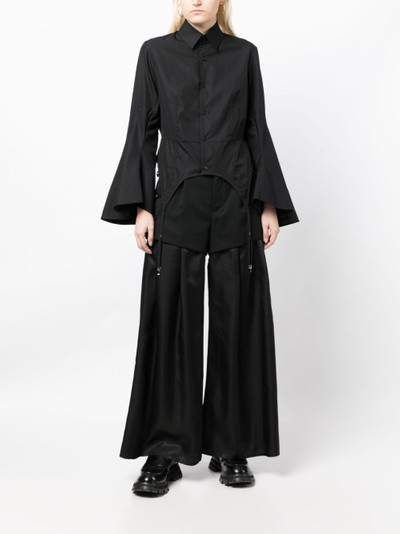 Noir Kei Ninomiya braces-detail long-sleeve shirt outlook