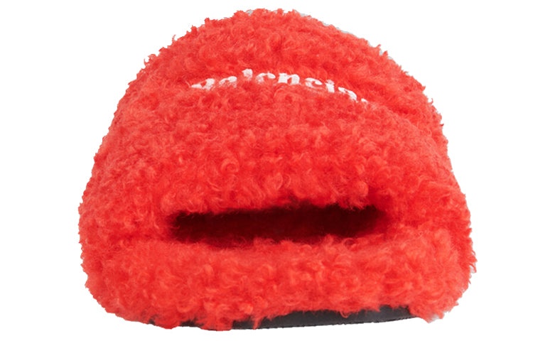 (WMNS) Balenciaga Furry Slides 'Red' 654261W2DO16596 - 4