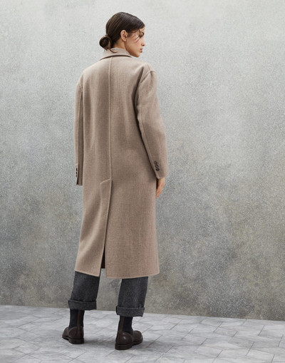 Brunello Cucinelli Hand-crafted coat in cozy cashmere double cloth with monili outlook