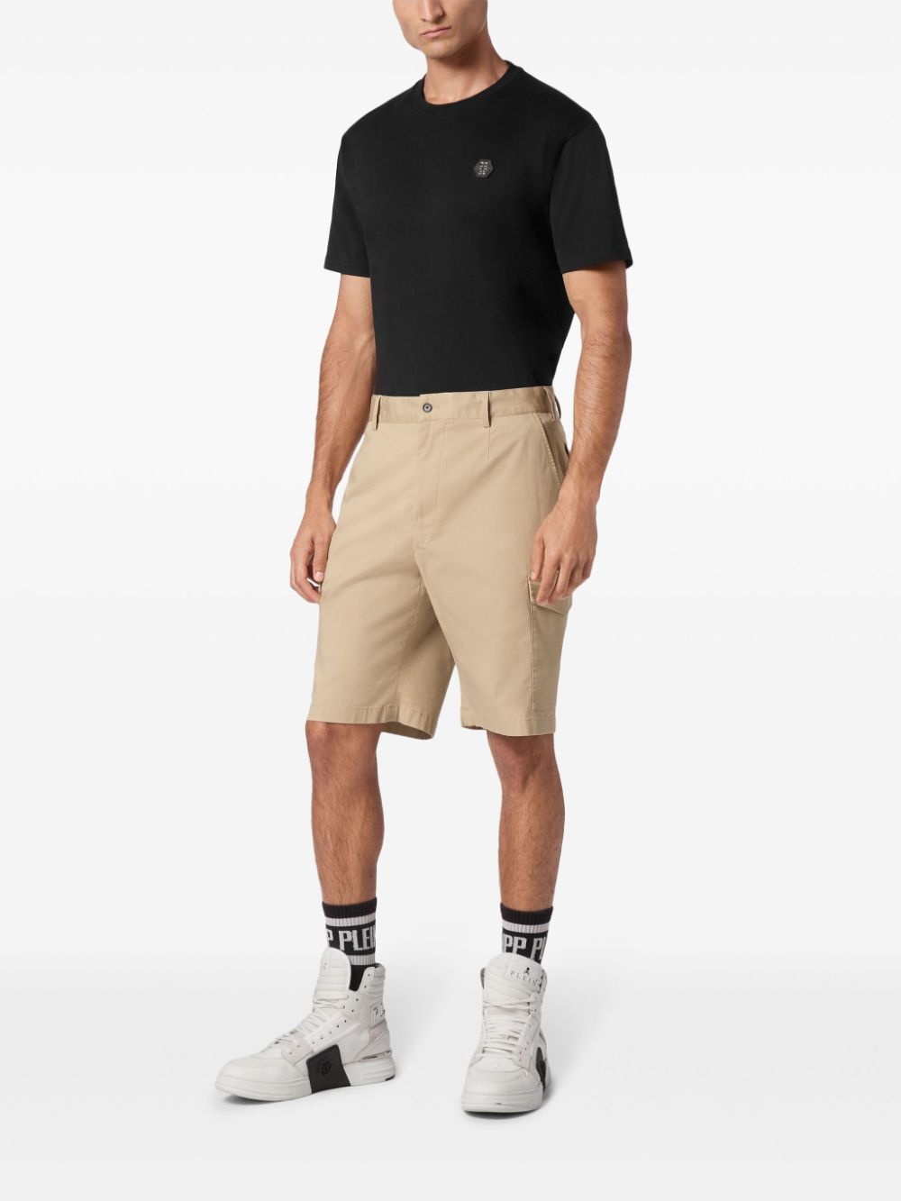 logo-plaque cargo shorts - 2