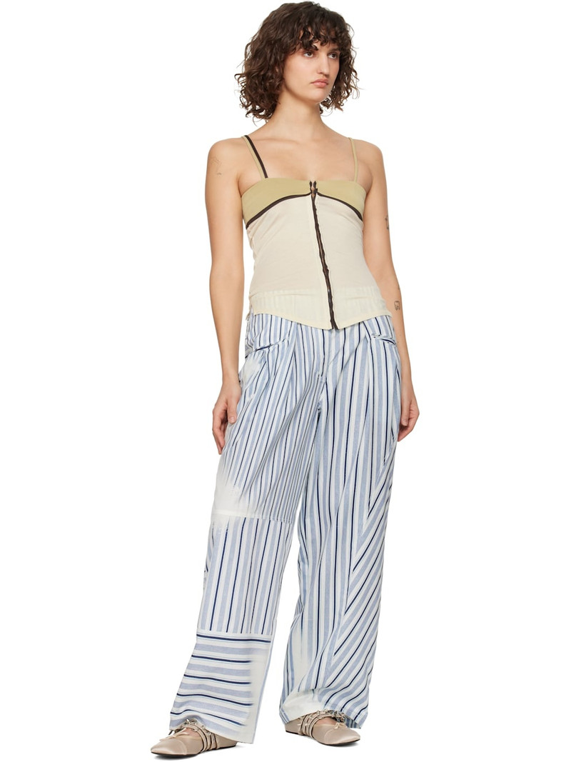OPEN YY Blue Paneled Pajama Trousers outlook