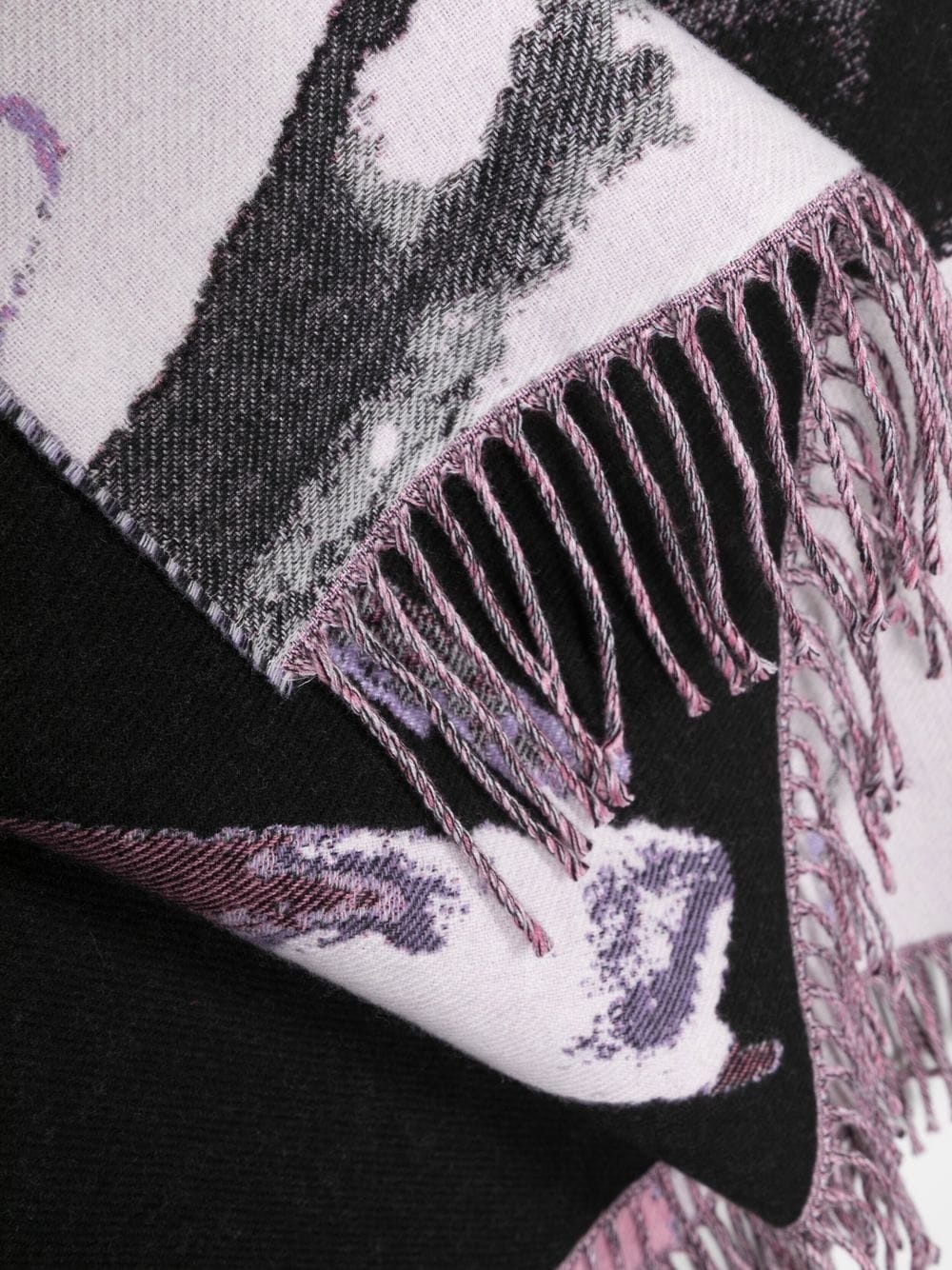 abstract pattern logo-print scarf - 3