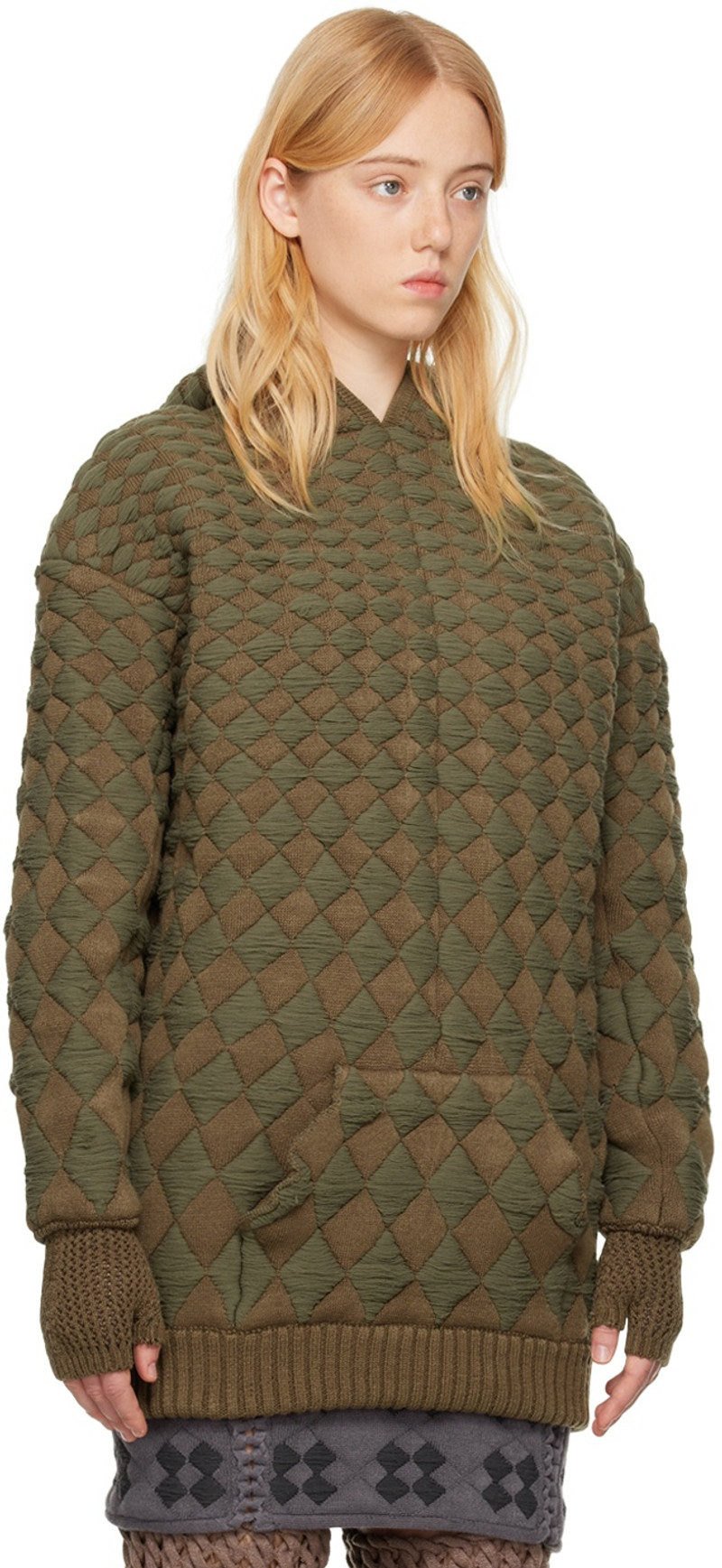 ISA BOULDER Khaki Illusion Hoodie outlook