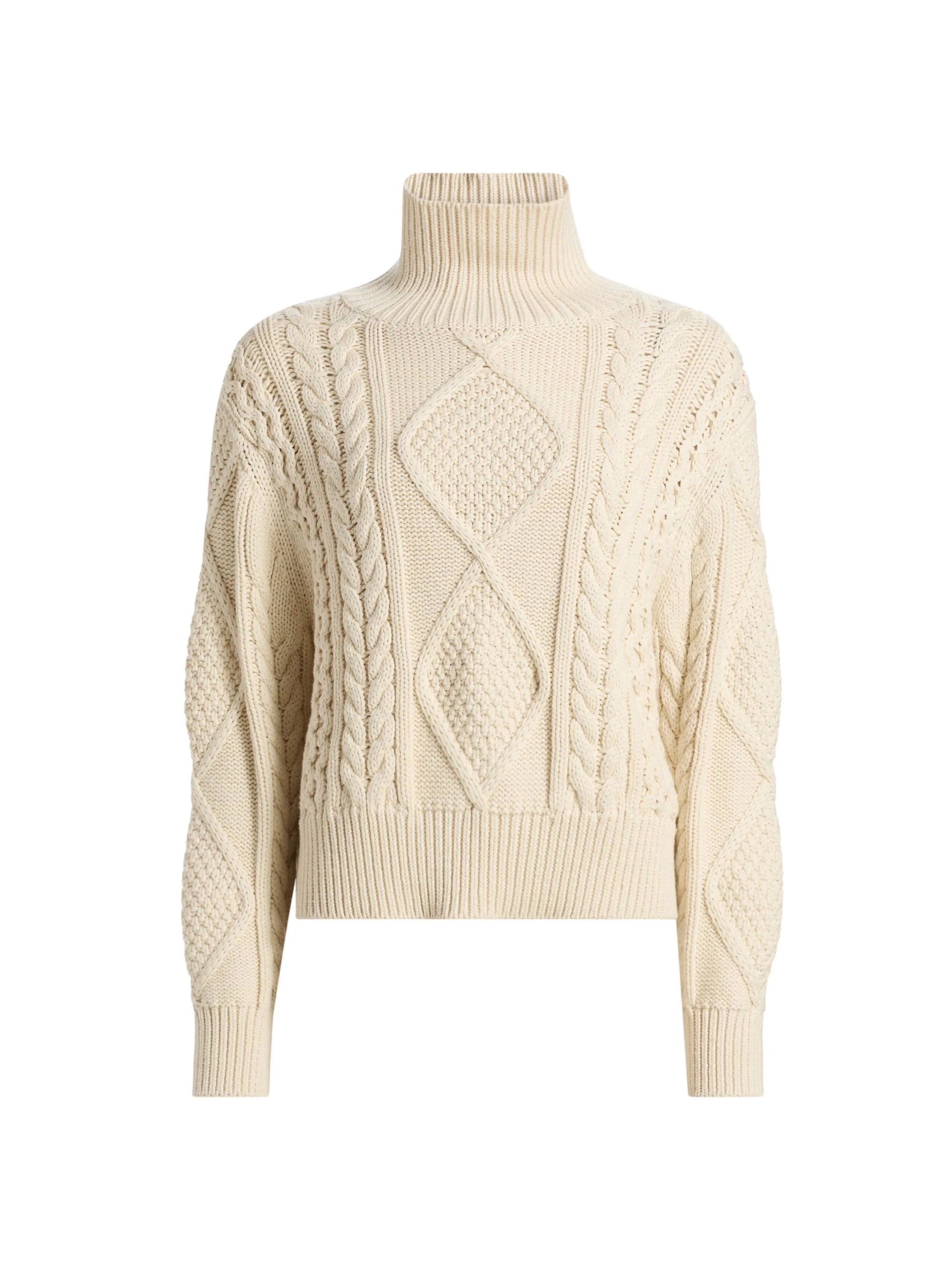Women's Kimmy Cotton-Cashmere Turtleneck Sweater - Ecru - 1