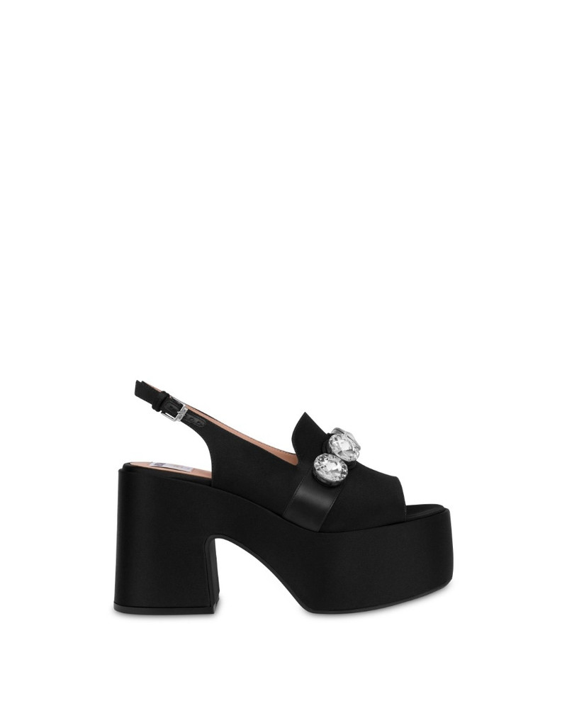 SATIN SANDALS WITH PLATFORM AND JEWEL STONES 5