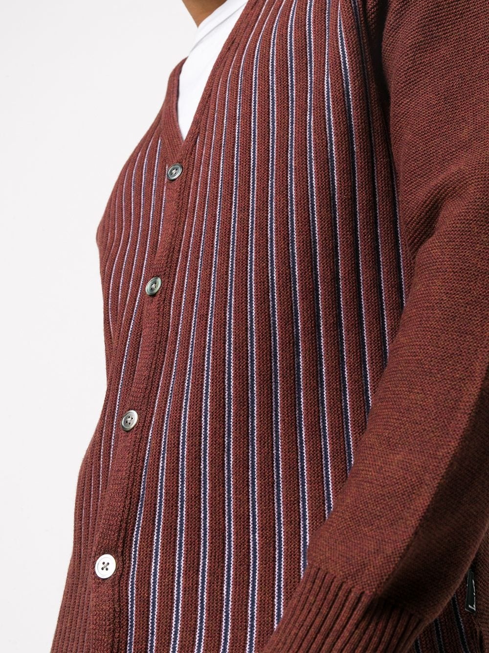 ribbed-panelled cardigan - 5