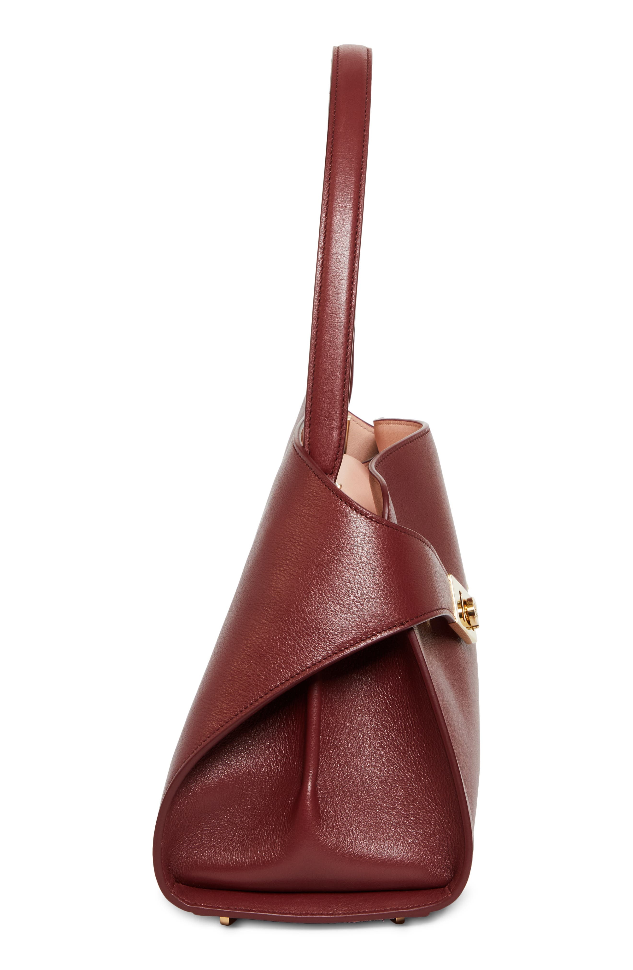 FERRAGAMO Small Hug Leather Shoulder Bag in College Red/Plaster at Nordstrom - 6