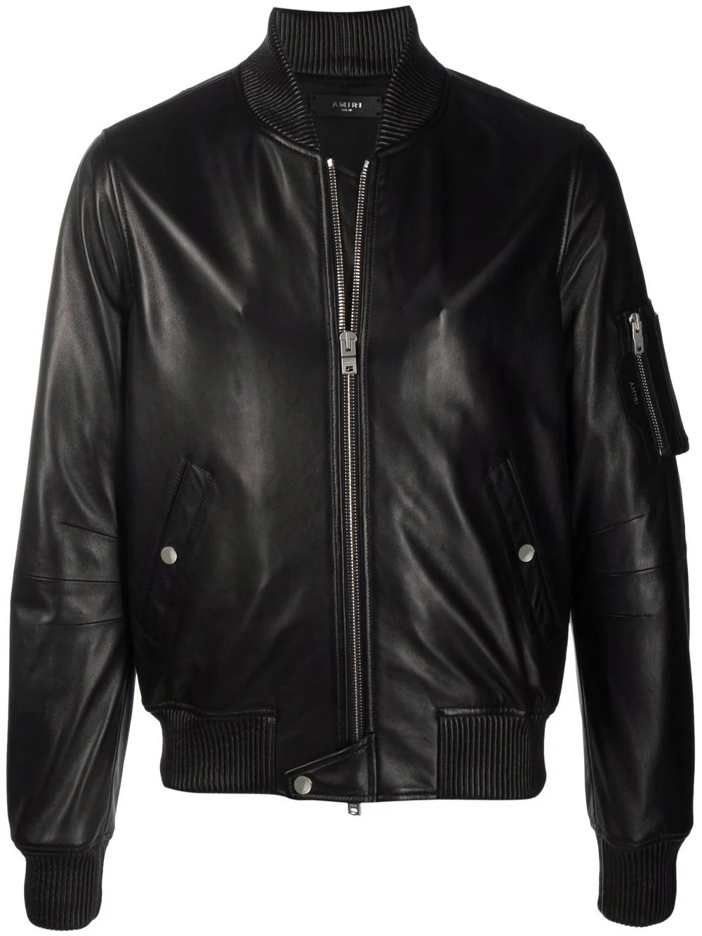 zip-up leather jacket - 1