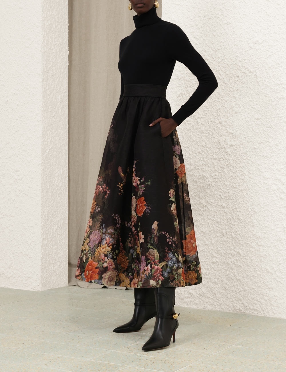 PAVILION GATHERED MIDI SKIRT - 8
