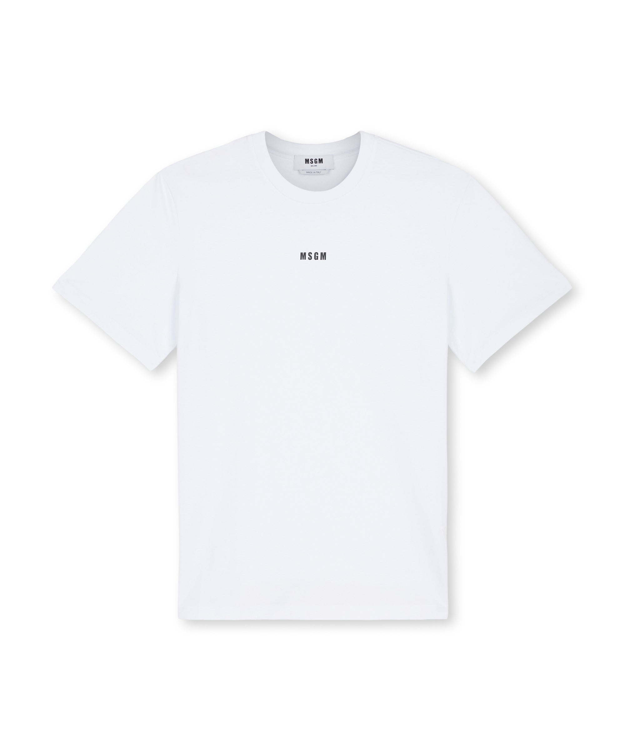 Round neck cotton T-shirt with micro logo - 1