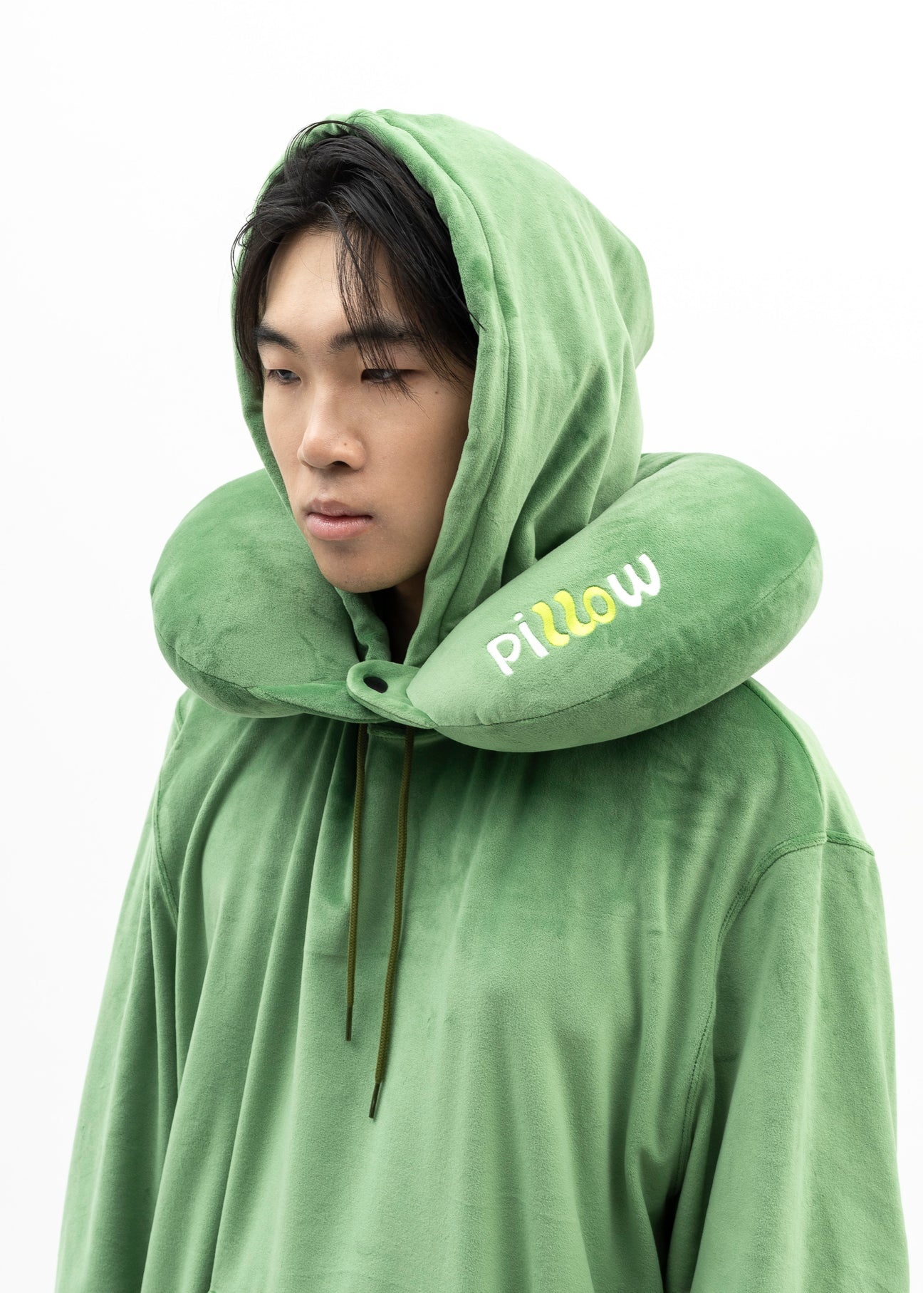 GREEN NECK PILLOW HOODIE - 4