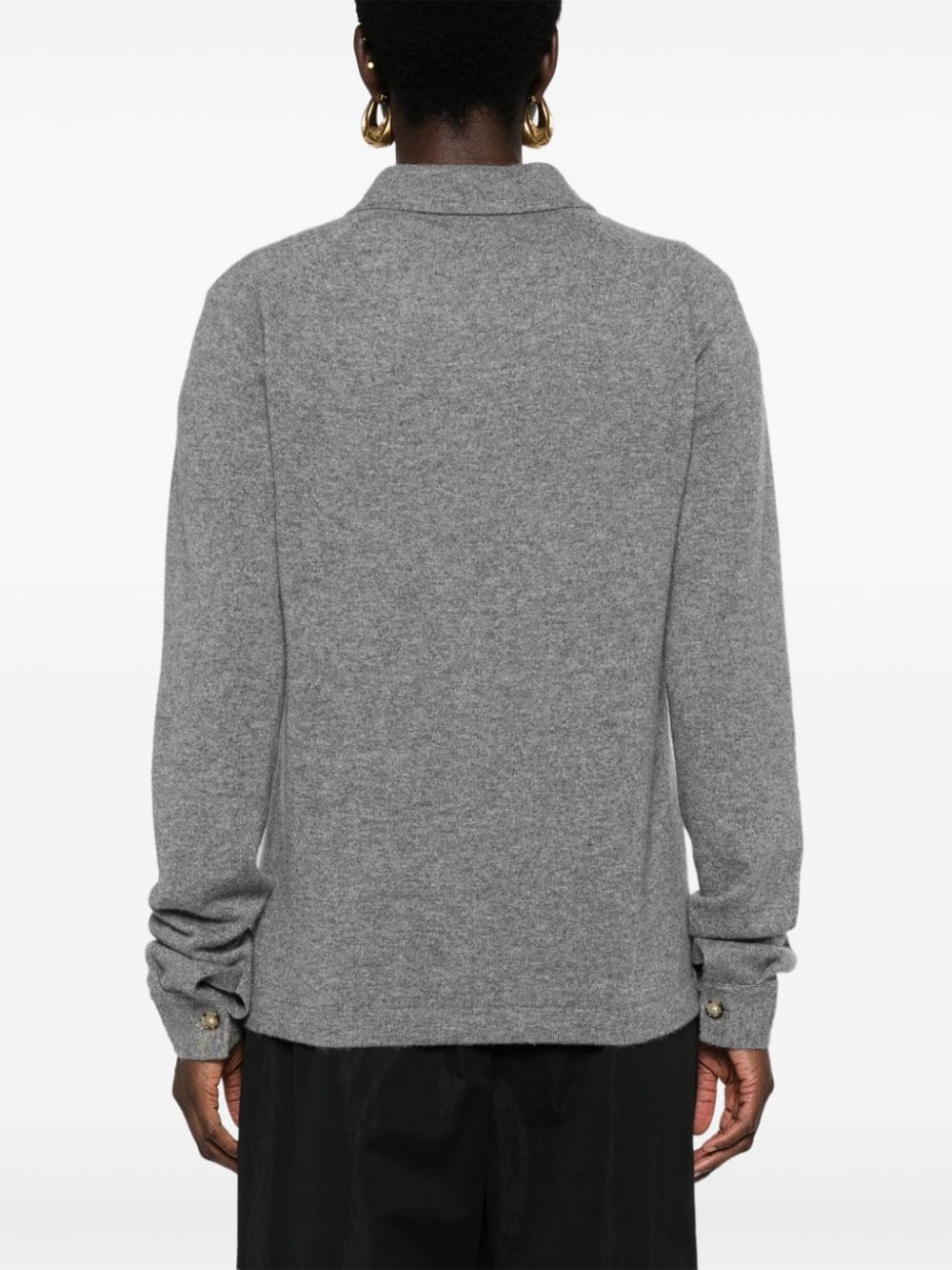 straight-collar cashmere shirt - 4