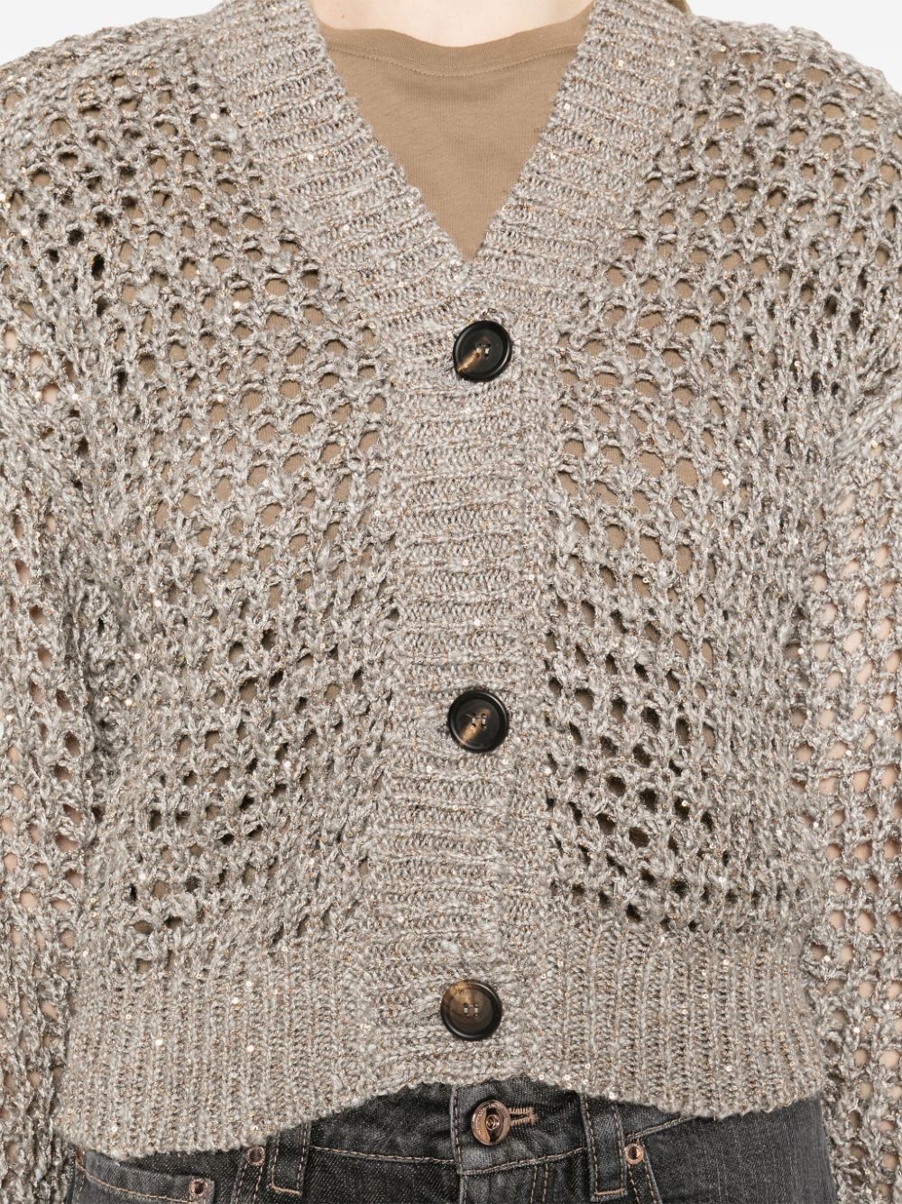 Sequined knitted cardigan - 5