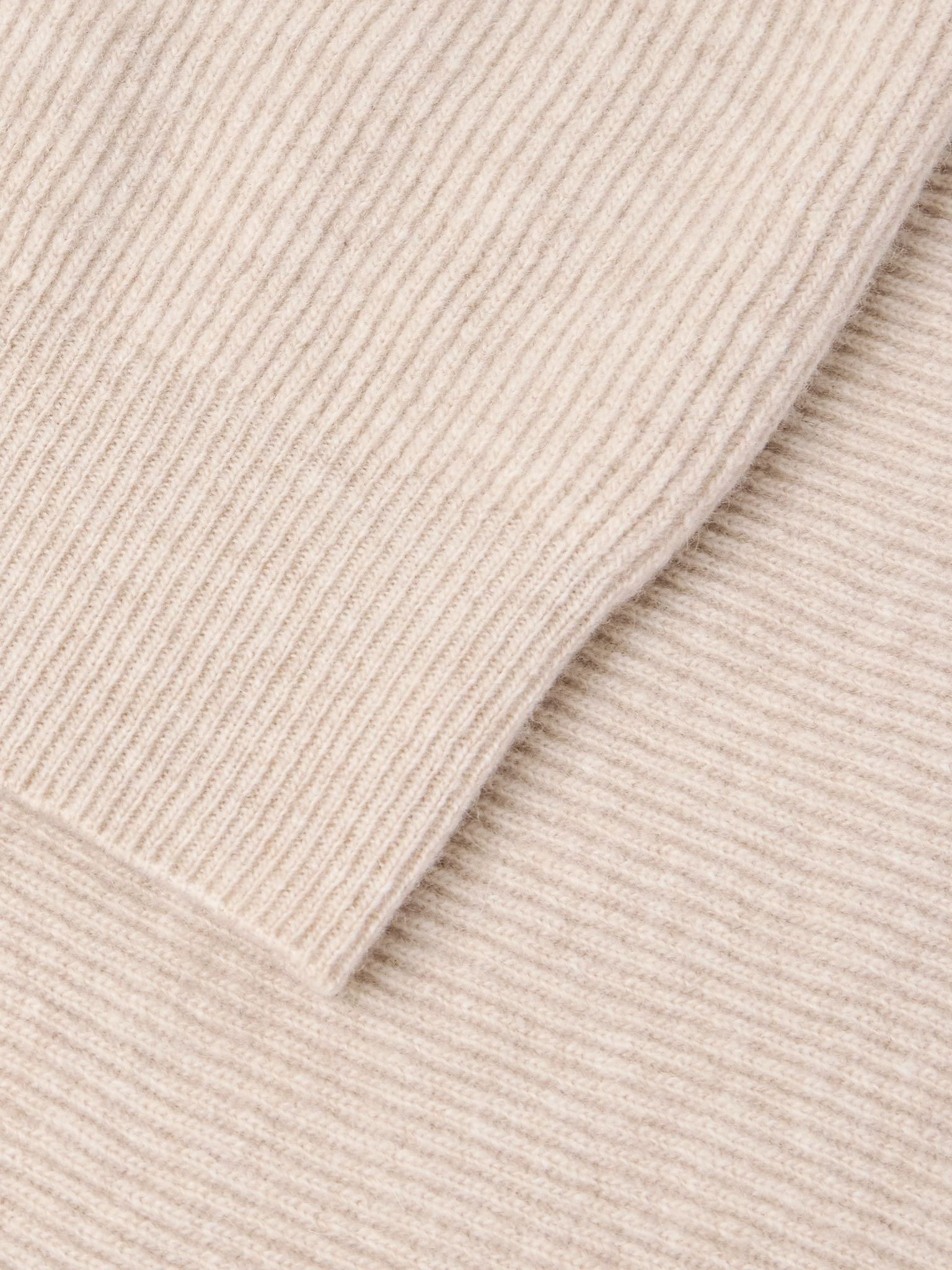 Ribbed Virgin Wool and Cashmere-Blend Sweater Beige - 4