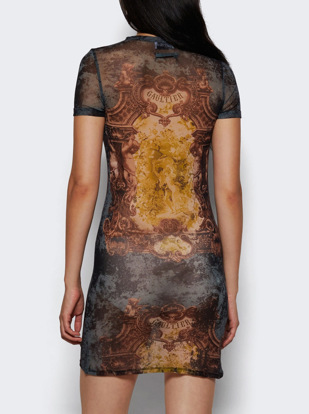 Mesh Short Dress Médaillon Print - 4