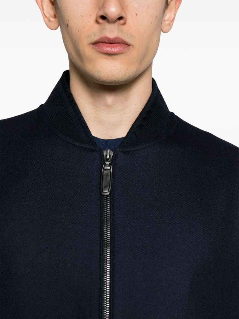 brushed-effect twill bomber jacket 5