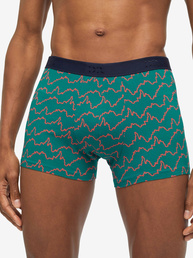 Men's Boxer Briefs Zigzag Pima Cotton Stretch Green - 2