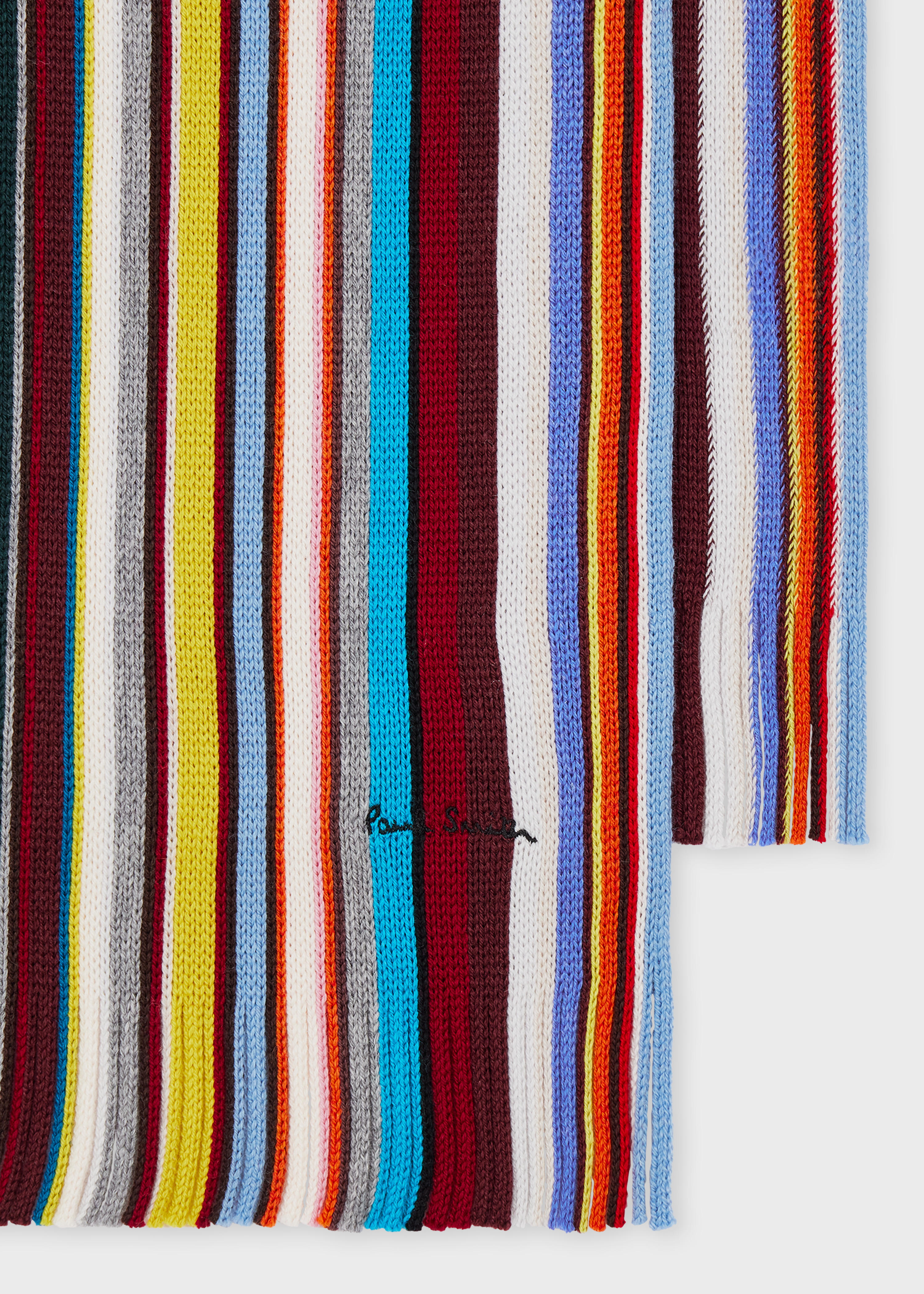 Knitted Merino Wool 'Signature Stripe' Scarf - 2