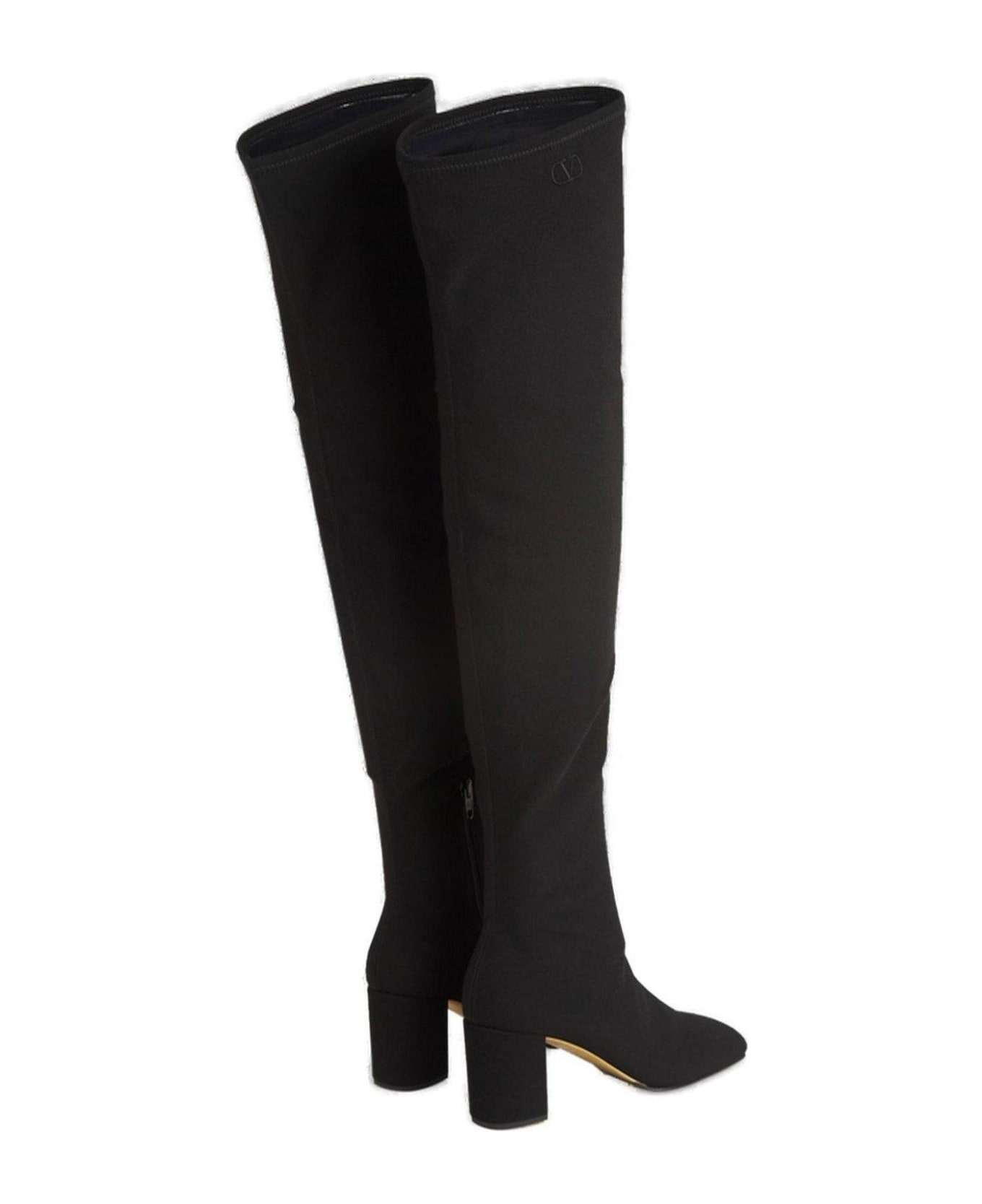 Square Toe Thigh-length Boots - 3