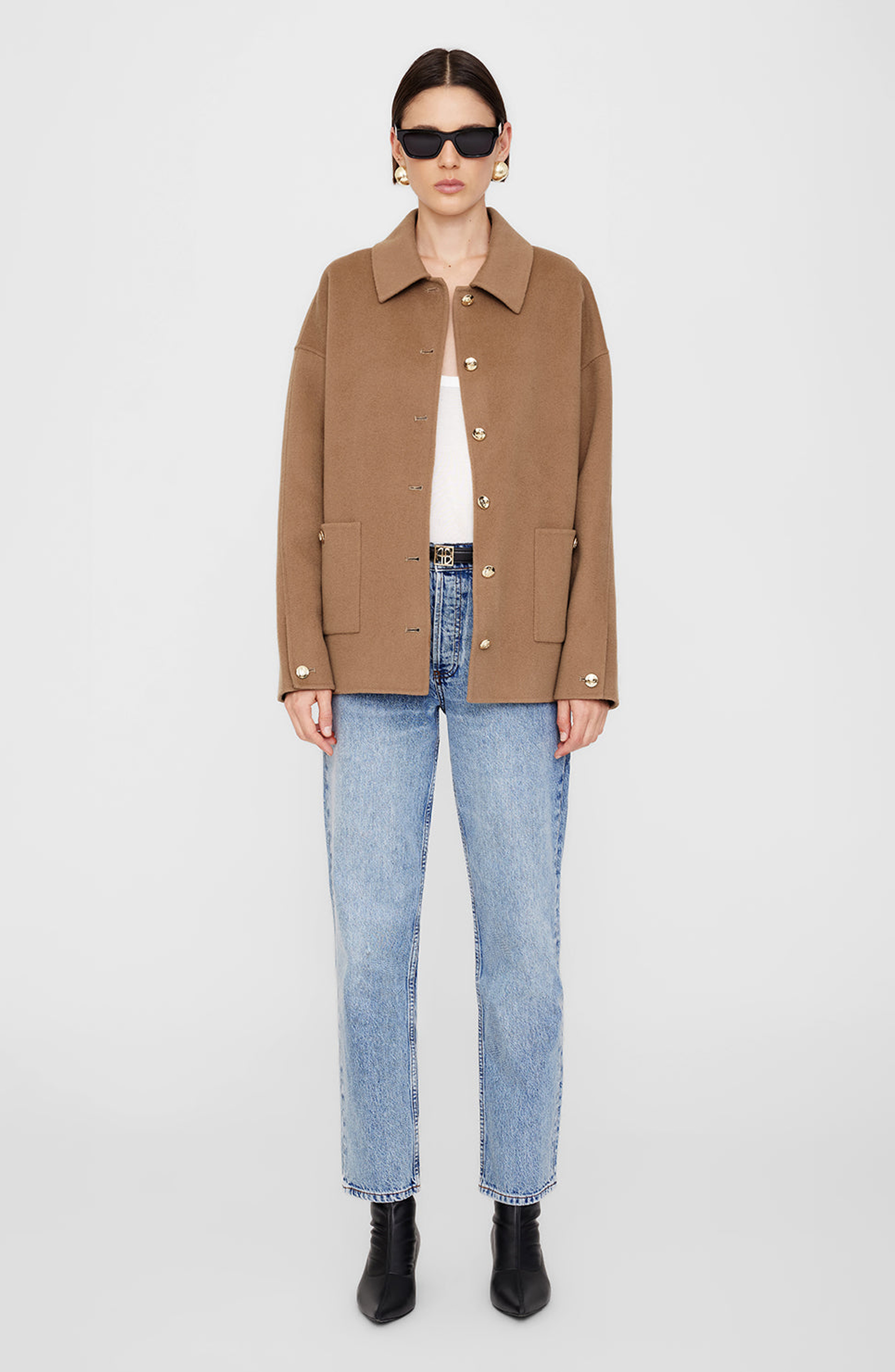 ANINE BING Luca Cashmere Blend Jacket in Camel at Nordstrom - 5