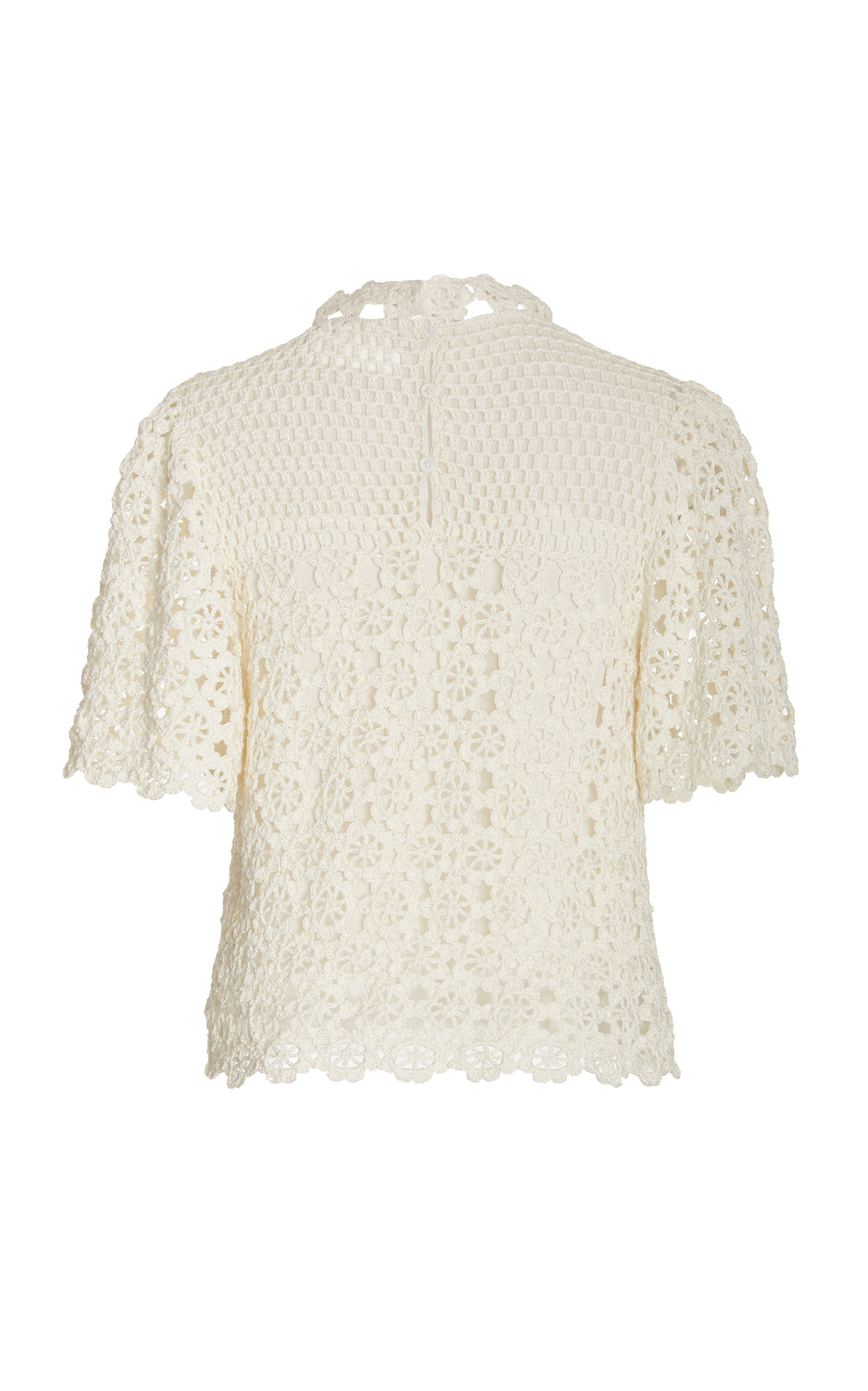 Silk-Crochet Top white - 2