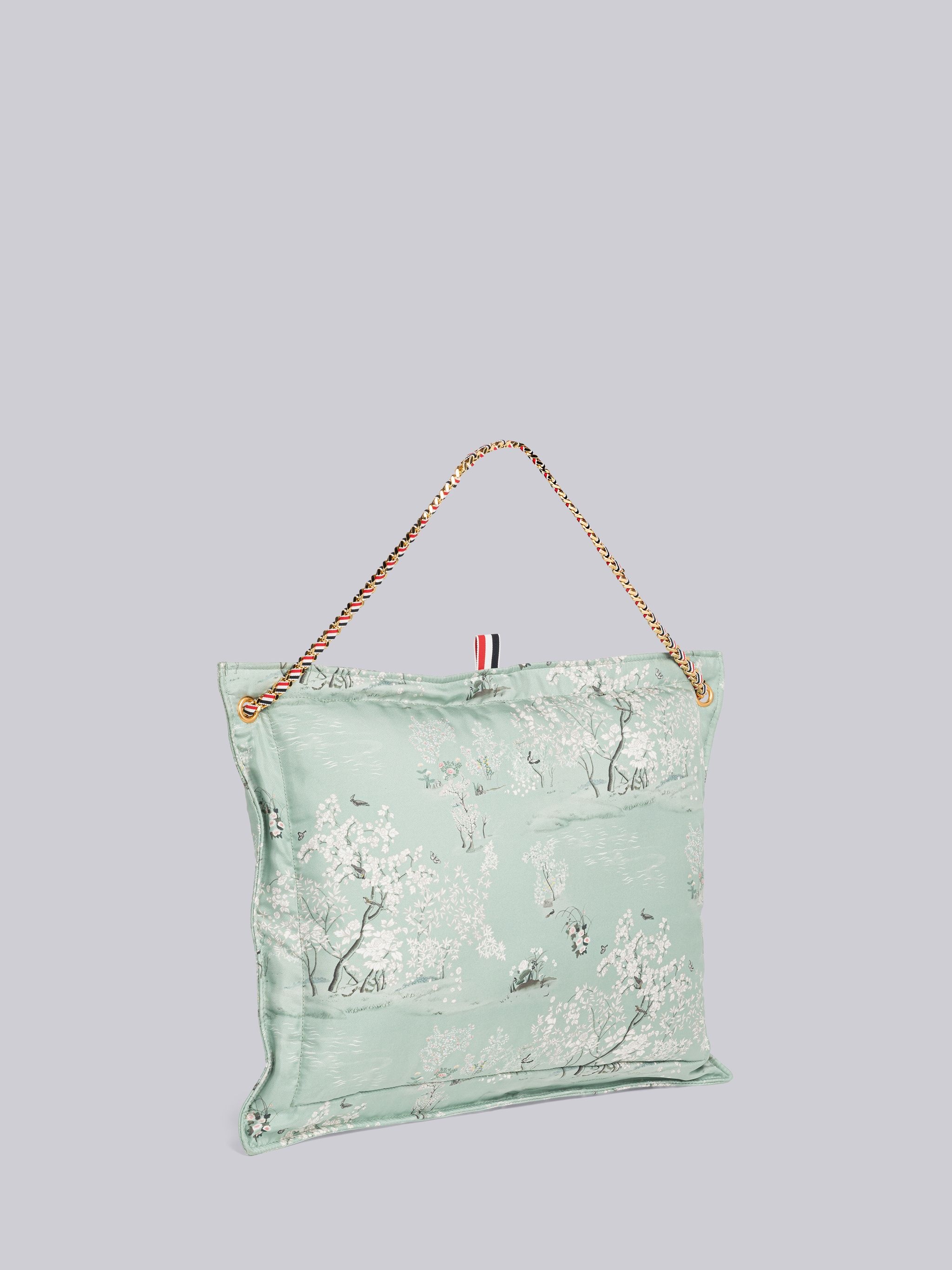 Printed Silk Toile Pillow Clutch With Chain - 3