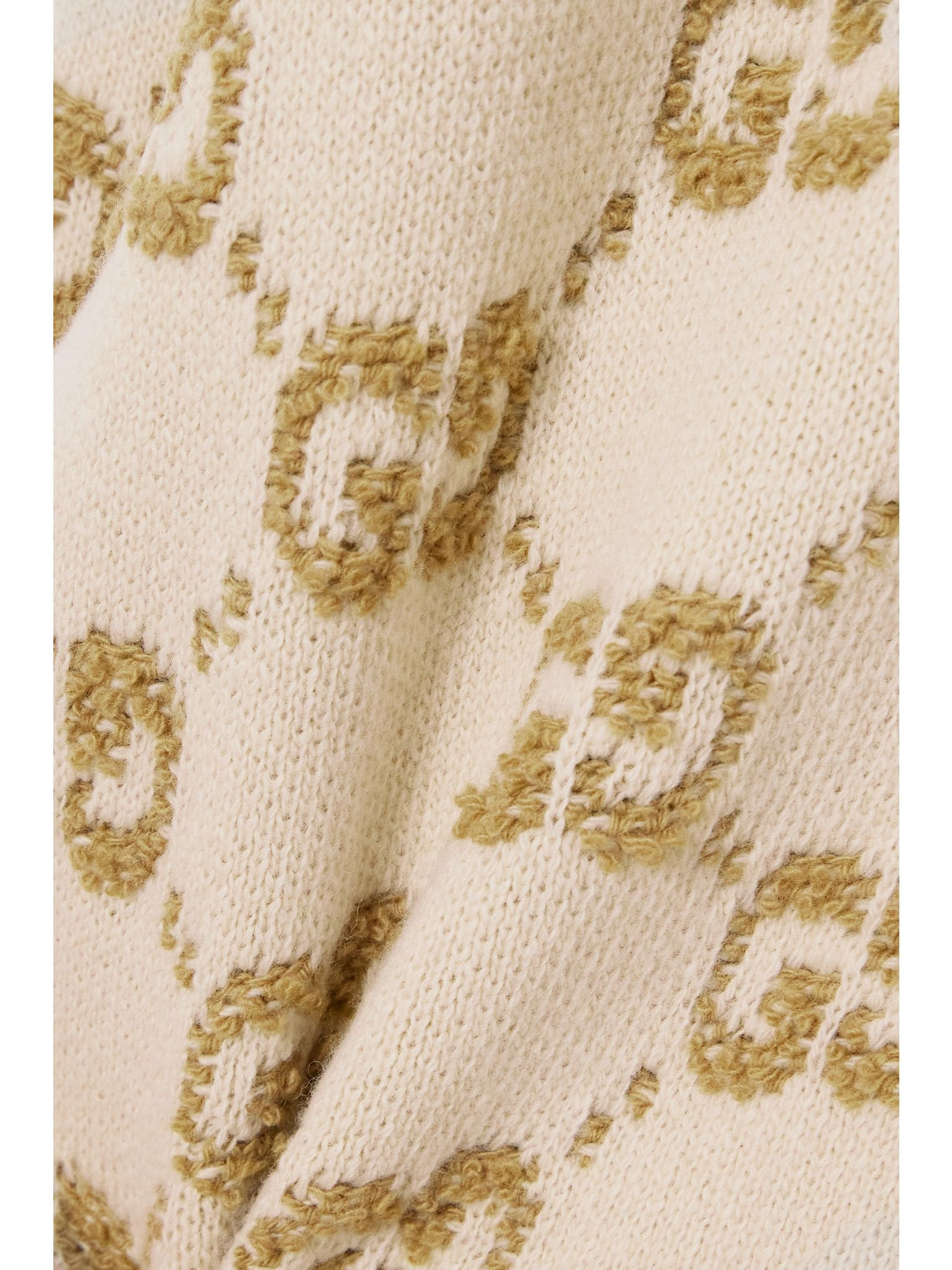 Belted wool-jacquard cardigan Camel - 5