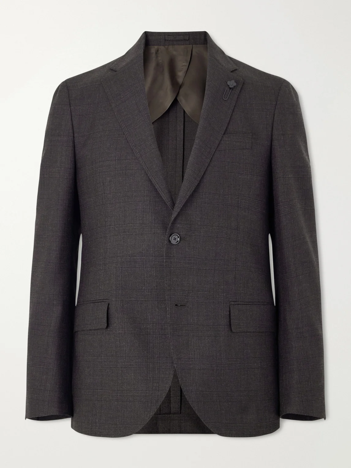 Prince of Wales Checked Wool Suit Jacket - 1