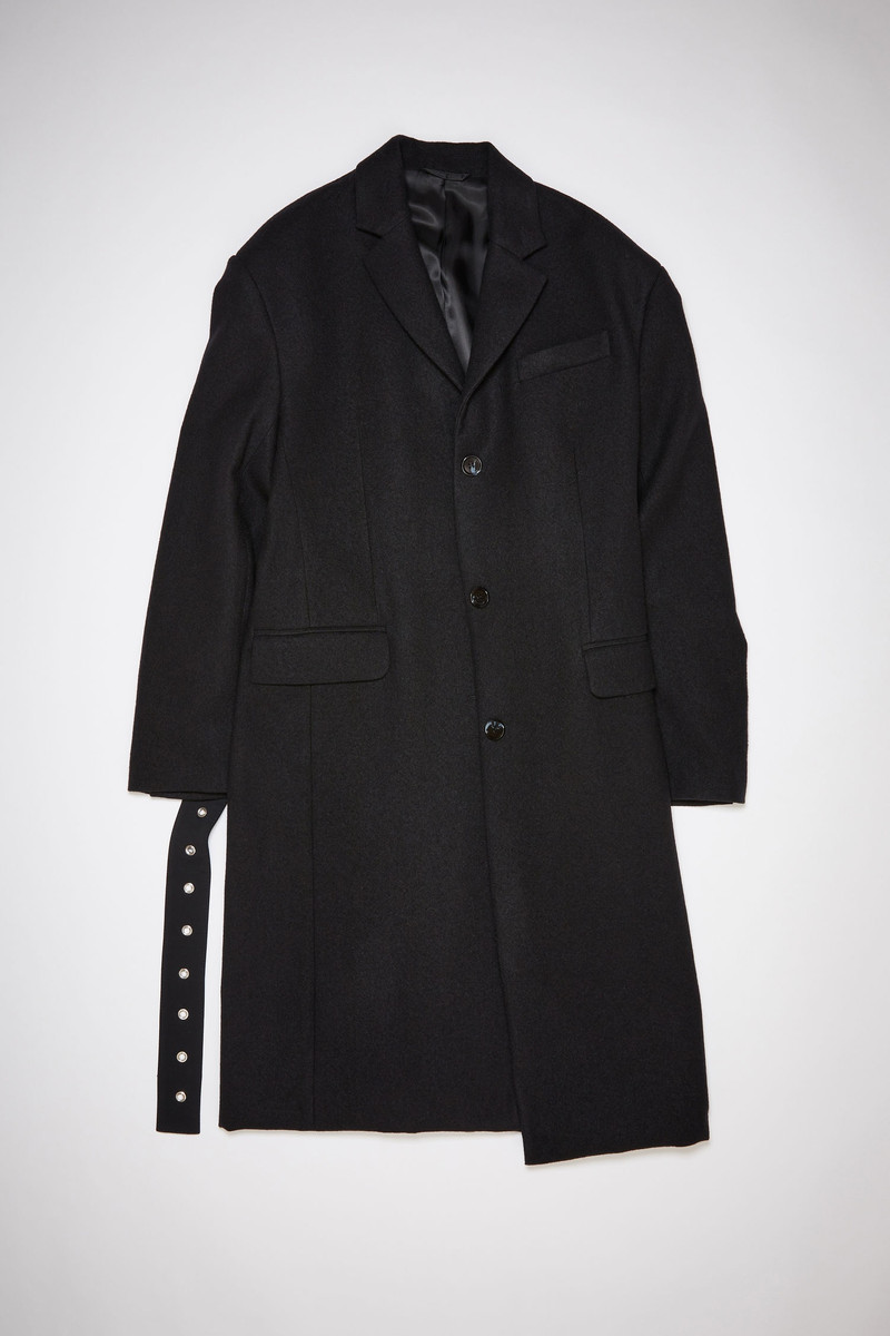Belted wool coat - Black 1